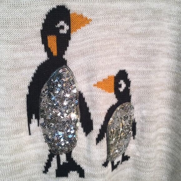 Ugly Christmas Sweater Penguin themed XL - Picture 3 of 5